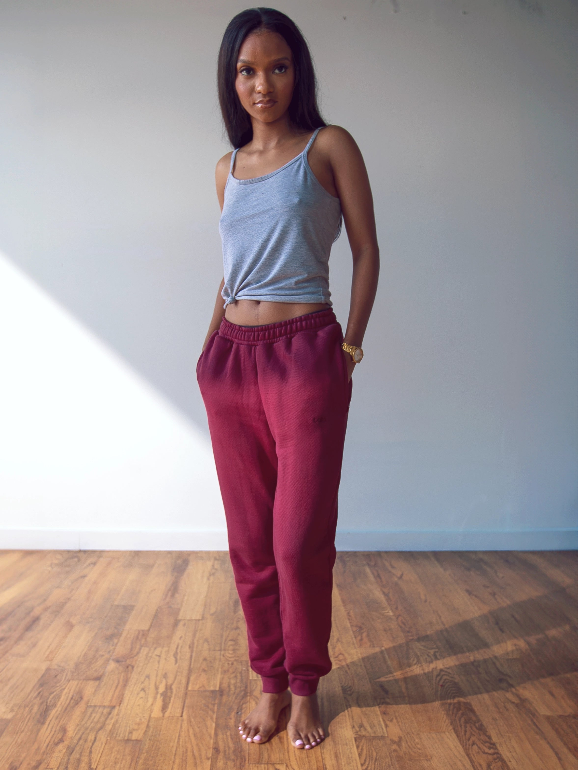 WOMEN'S BORDEAUX JOGGERS