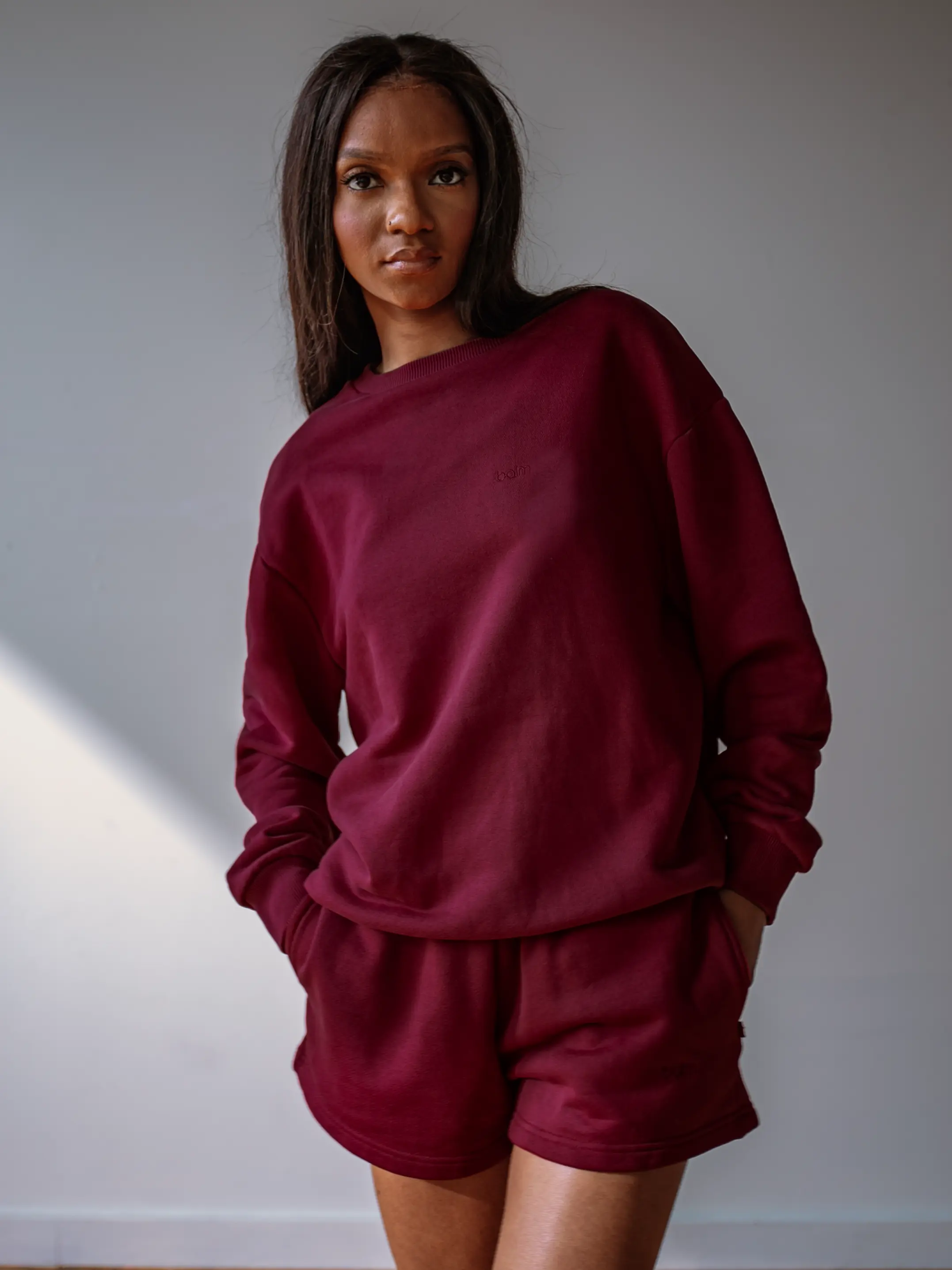 WOMENS BORDEAUX CREW